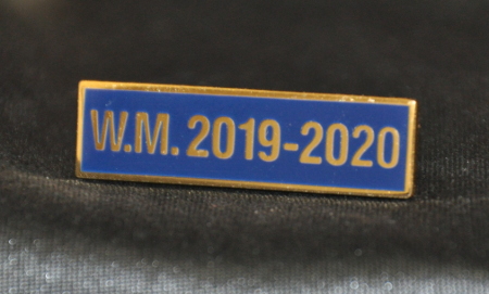 Breast Jewel Middle Date Bar 'WM 2019-2020 - Gilt on Blue Enamel - Click Image to Close